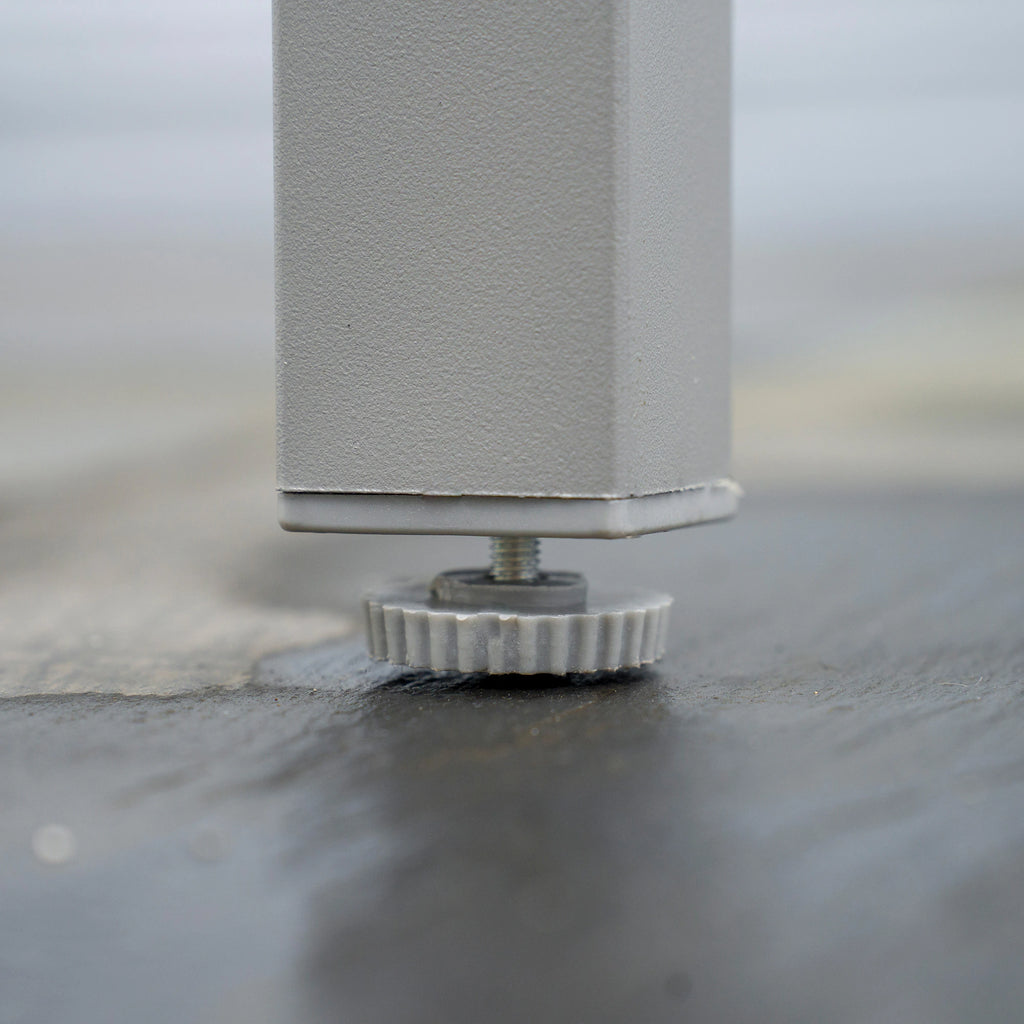 Garden Set with Tempered Glass Table and 6 Chairs with Mesh Fabric, Grey - Borge' Group Limited