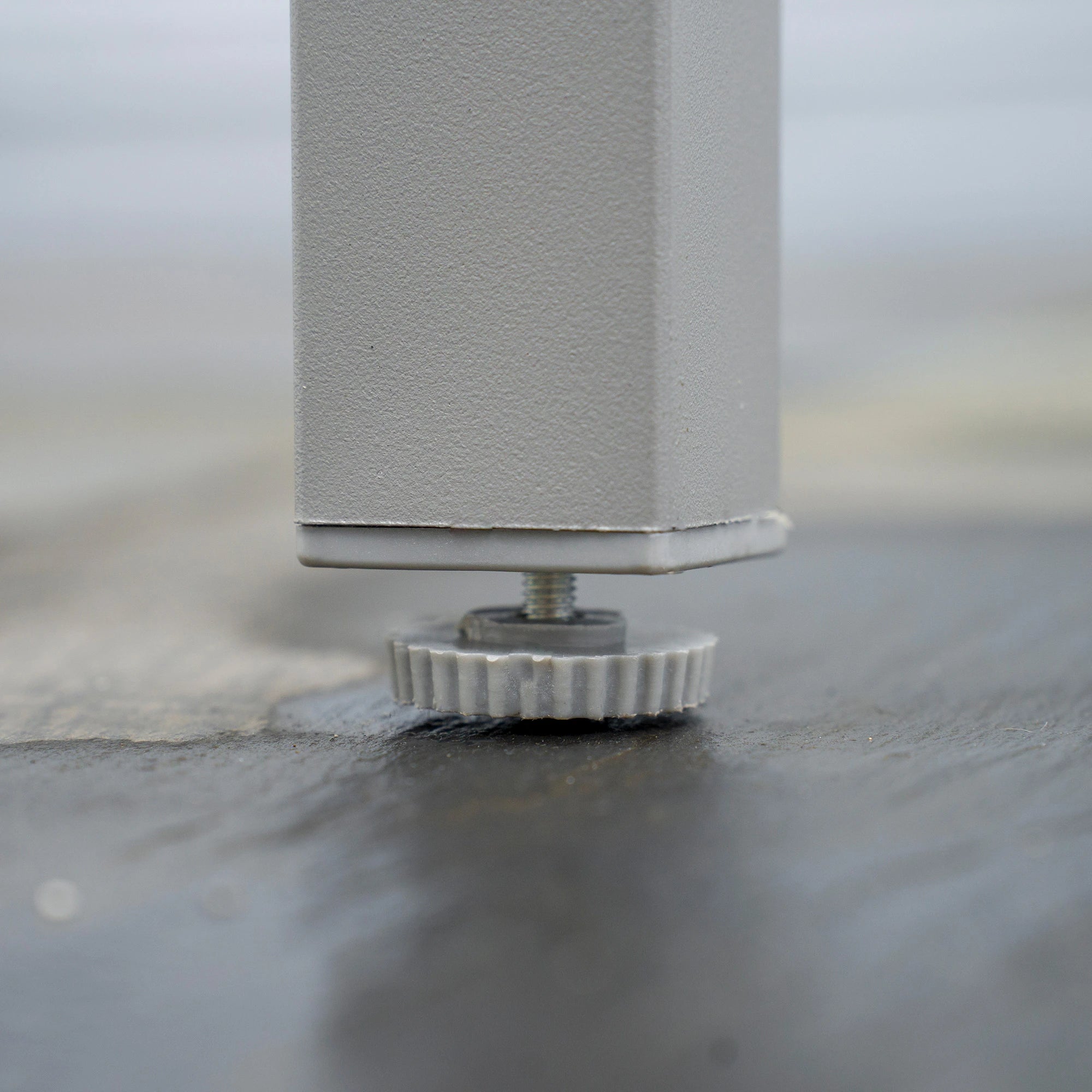 Garden Set with Tempered Glass Table and 6 Chairs with Mesh Fabric, Grey - Borge' Group Limited