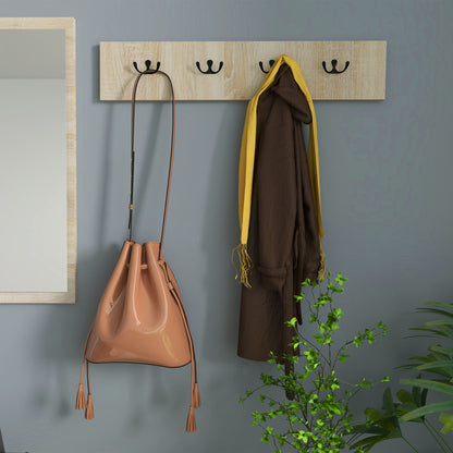 Hallway Set with Wall Mounted Coat Rack 4 Hooks, Shoe Rack for 9 Shoes, Cabinet and Mirror