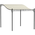Curved Pergola with 16 Drainage Holes, Metal and Polyester, 248x298x200/250 cm, Cream White