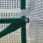 Vegetable Greenhouse 6x3x2m with 8 Windows and Roller Door, in Steel and PP, Green - Borgè