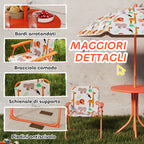 AIYAPLAY Children's Garden Set Picnic Table with Orange Umbrella