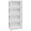 HOMCOM 4-Tier Collection Display Cabinet with Hinged Doors, Wood and Acrylic, 59x30x139 cm, White