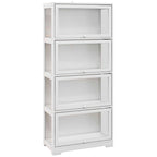 HOMCOM 4-Tier Collection Display Cabinet with Hinged Doors, Wood and Acrylic, 59x30x139 cm, White