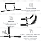 Door-Mounted Pull-Up Bar, Screw-Free Installation and Steel Tube Frame, Max. Weight: 110 kg