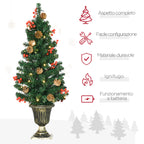 Christmas Decorations, 4-Piece Set with 2 Christmas Trees Φ40x90 cm, Christmas Garland and Christmas Wreath