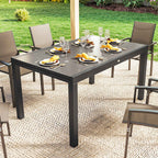 Outsunny Garden Table Extendable Dining Table 140/240x90 cm Black