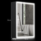 Bathroom Cabinet with Mirror, Adjustable LED Lights and Anti-Fog Function, Black