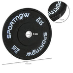 SportNow Set of 2 10kg gym discs for barbell and dumbbells with Ø5cm, black attack - Borgè