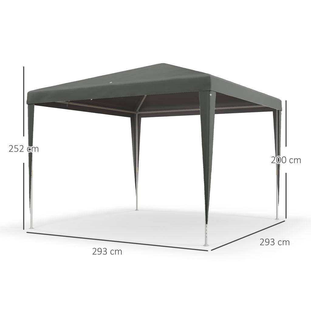 Outsunny 3x3m Folding and Portable Garden Gazebo for Parties with UV Protection Cover, Grey