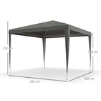 Outsunny 3x3m Folding and Portable Garden Gazebo for Parties with UV Protection Cover, Grey