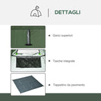 Camping and Beach Shower Tent with Zipper Door and Transport Bag, 126x124x189 cm, Dark Green