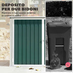Outsunny Outdoor Steel Garbage Can Shed with Double Door