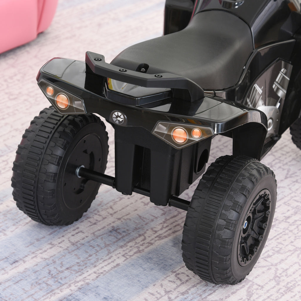 HOMCOM Mini Quad Bike for Children 18-36 Months, Manual Push with Built-in Music and Large PP and Metal Handle, Black