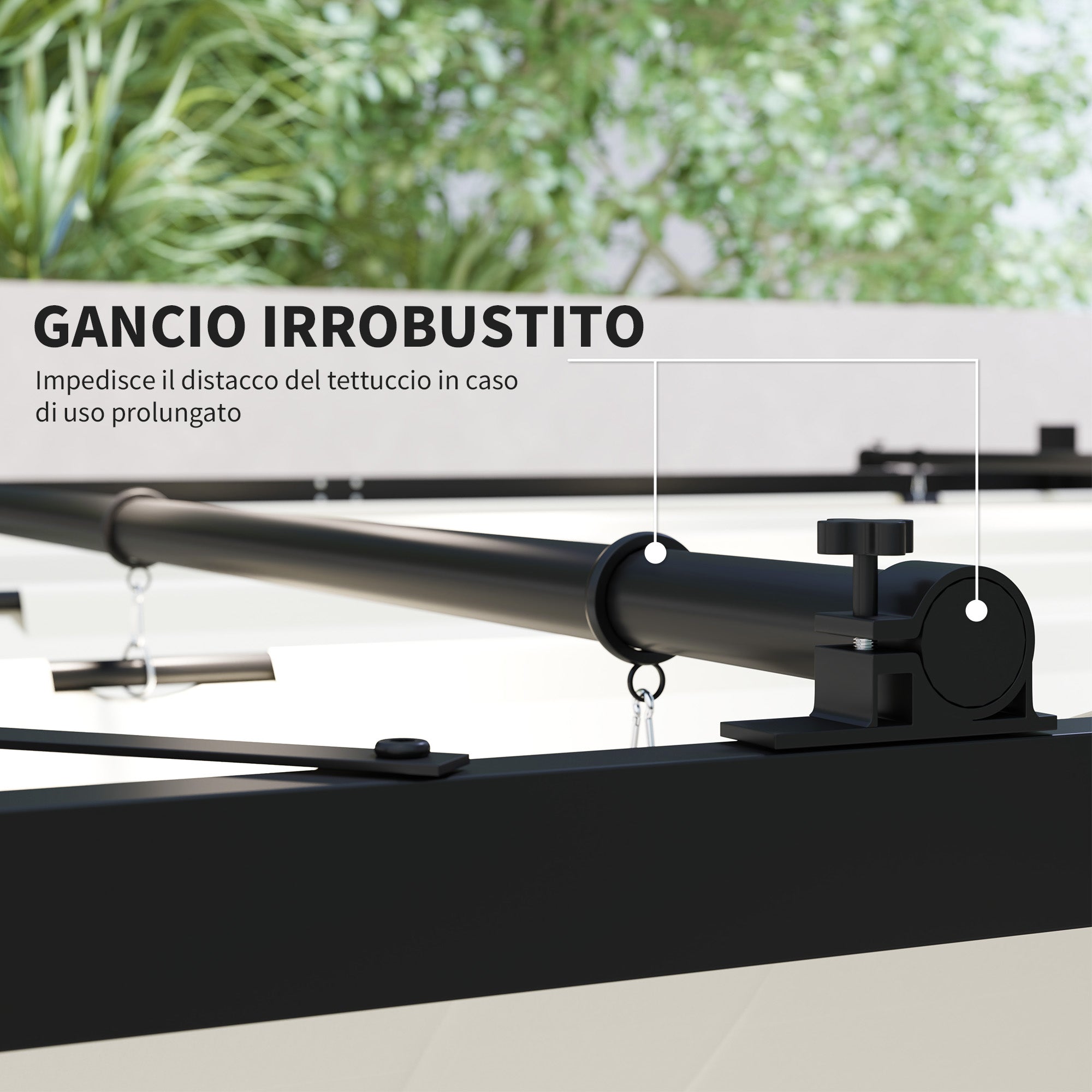 Gazebo Pergola 3x3 m with Retractable Canopy, 8 Screws and 8 Stakes, in 180g Polyester and Metal, Cream White