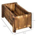 Outsunny Rectangular Fir Wood Planter Pot 70 x 35 x 30cm