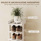 HOMCOM 9-Tier Shoe Rack, Entryway Shoe Organizer, White