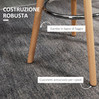 Set of 2 Nordic Style Bar Stools with Backrest, Cushion and Footrest, Wood and Plastic, White