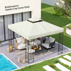 Outsunny 3x3m UPF30+ 2-Tier Garden Gazebo Cover in Light Grey Polyester