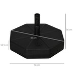 Plastic Umbrella Base Fillable with Water and Sand 28-40 kg, for 38-48 mm Poles, Ø60 cm, Black
