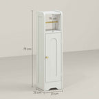 HOMCOM Wooden Toilet Paper Holder Cabinet with Adjustable Internal Shelf, 21x20x79 cm, White