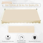 Outsunny 3x1.5m Arm Awning with Crank and Telescopic Structure, Beige