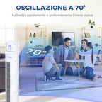 45W Tower Fan with 3 Modes and 3 Speeds with 12h Timer and Diffuser, 31.5x31.5x96 cm, White - Borgè