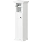 Bathroom Cabinet with Toilet Paper Holder and MDF Wood Cabinet, 21.5x17.8x66.5cm, White