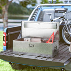 43L Aluminum Tool Box with Lock, 2 Keys and Side Handle, 76.2x33x24.4 cm, Silver
