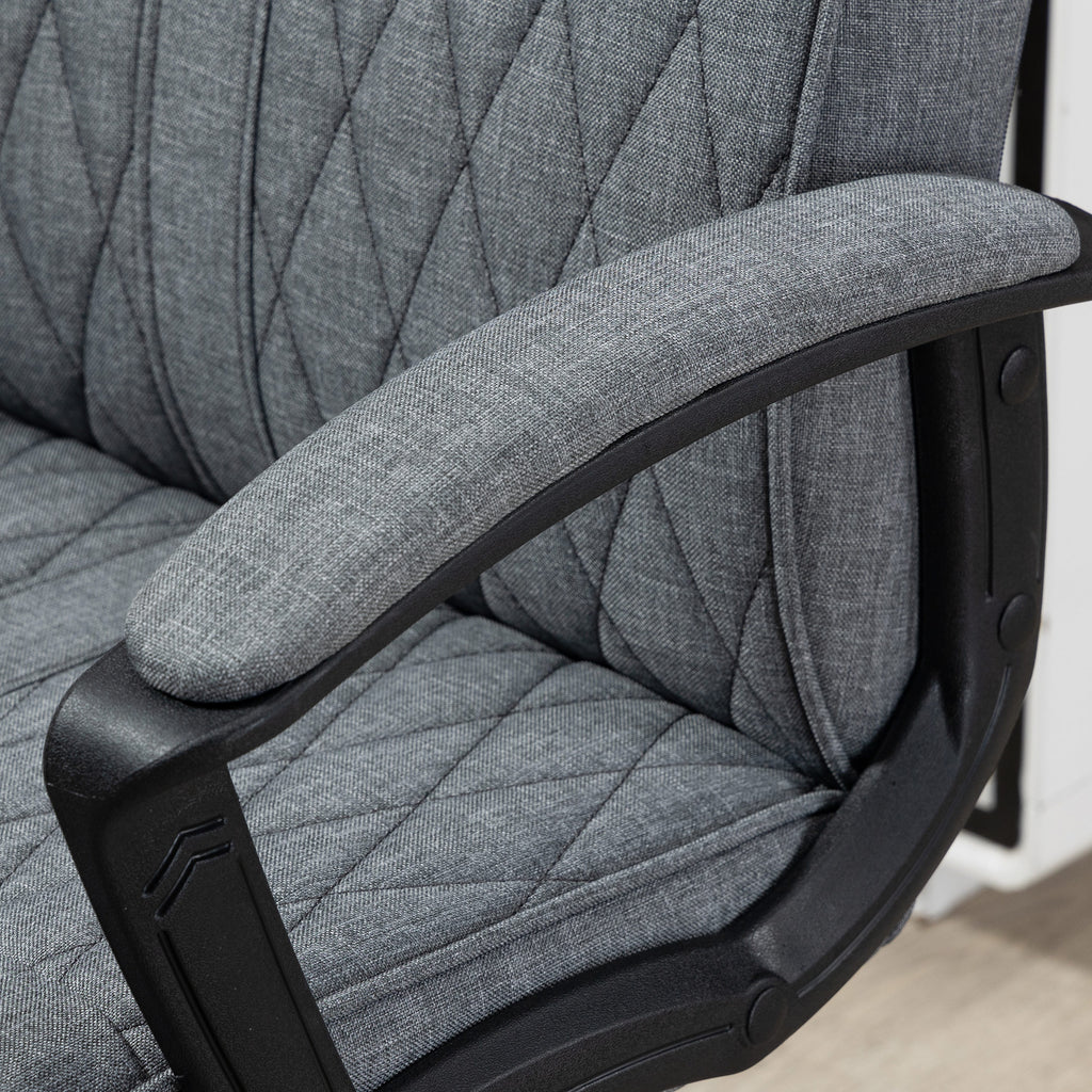 Swivel Office Chair with Rocking Function and Adjustable Height, 65x72x102-112.5cm, Grey