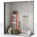 Outsunny Steel Garden Shed with Latch, 161.5 x 94.5 x 196 cm, Light Grey