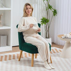 Velvet Lounge Chair with Padded and Quilted Seat with Buttons, 60x66x79 cm, Green