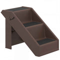 PawHut 3-Step Non-Slip Dog and Cat Ladder for High Beds and Sofas, 53x30.5x36.5 cm, Brown