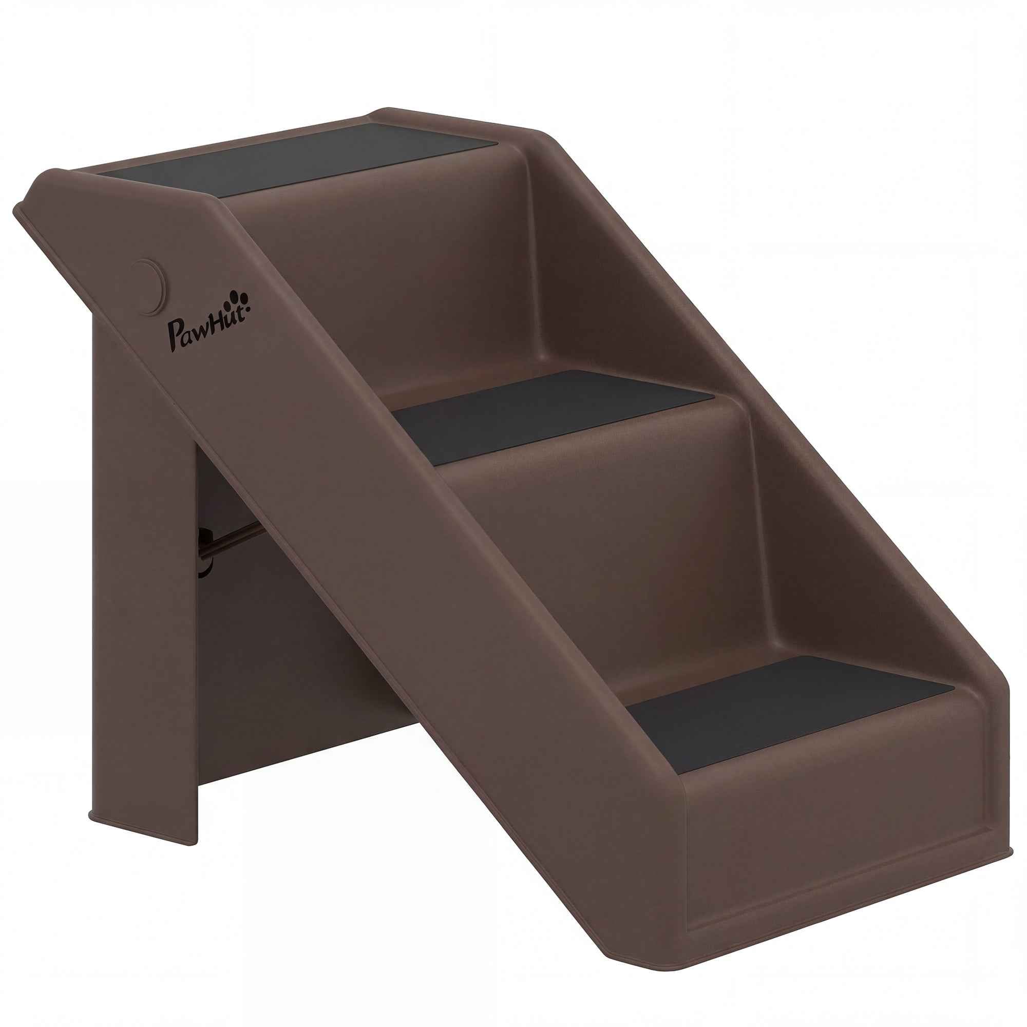 PawHut 3-Step Non-Slip Dog and Cat Ladder for High Beds and Sofas, 53x30.5x36.5 cm, Brown