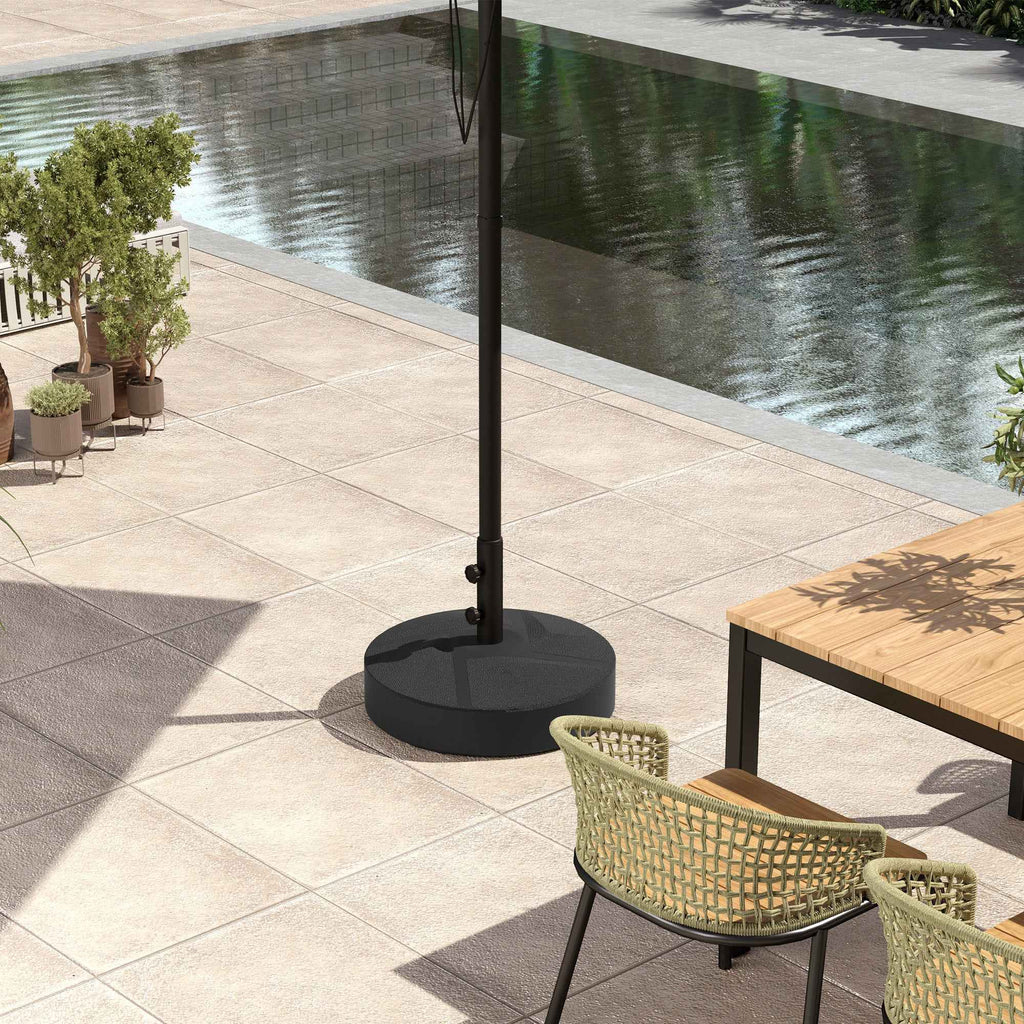 Outsunny Umbrella Base Fillable with Water 25kg/Sand 30kg, for Ø36/38/48mm Umbrella Poles, Black