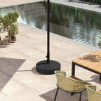 Outsunny Umbrella Base Fillable with Water 25kg/Sand 30kg, for Ø36/38/48mm Umbrella Poles, Black