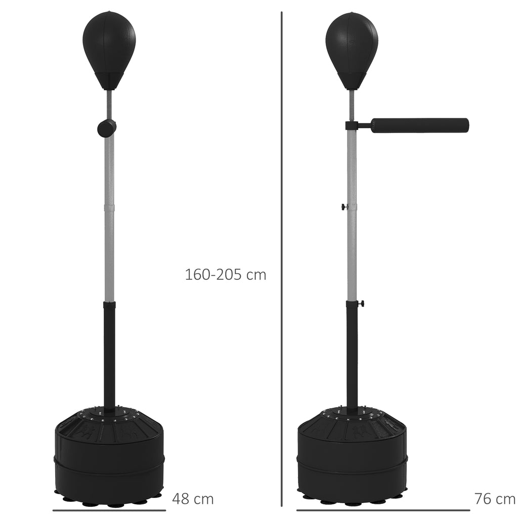 SportNow Punching Ball with swivel bar for adults and adjustable height 1.6-2m, black - Borgè