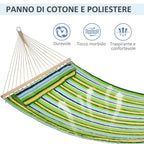 Outsunny Garden Hammock for 1-2 People Max 180kg Indoor and Outdoor with Removable Cushion 400x140cm