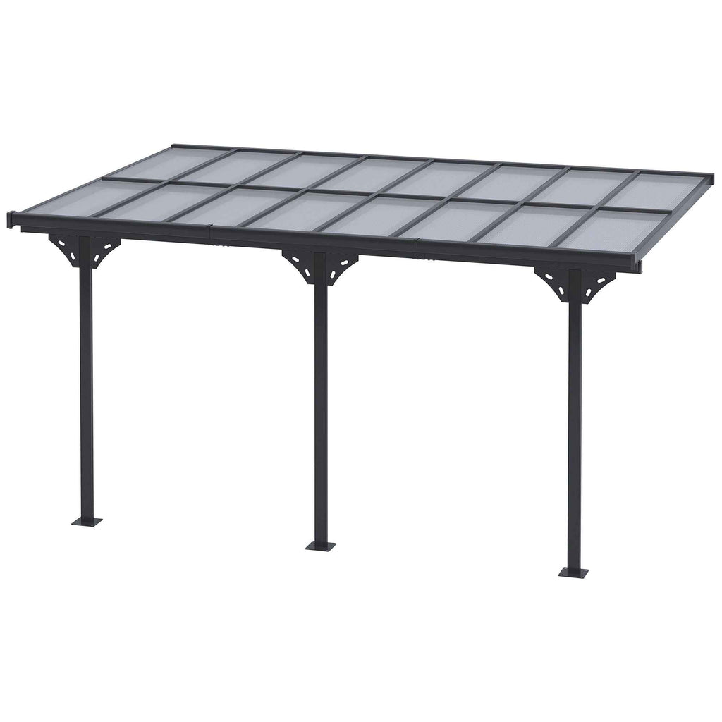 Outsunny 4.4x3m Adjustable Garden Pergola in Polycarbonate and Aluminum, Grey