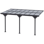 Outsunny 4.4x3m Adjustable Garden Pergola in Polycarbonate and Aluminum, Grey
