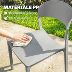 Outsunny Set of 4 Stackable Garden Chairs, PP Frame, Suitable for All Seasons