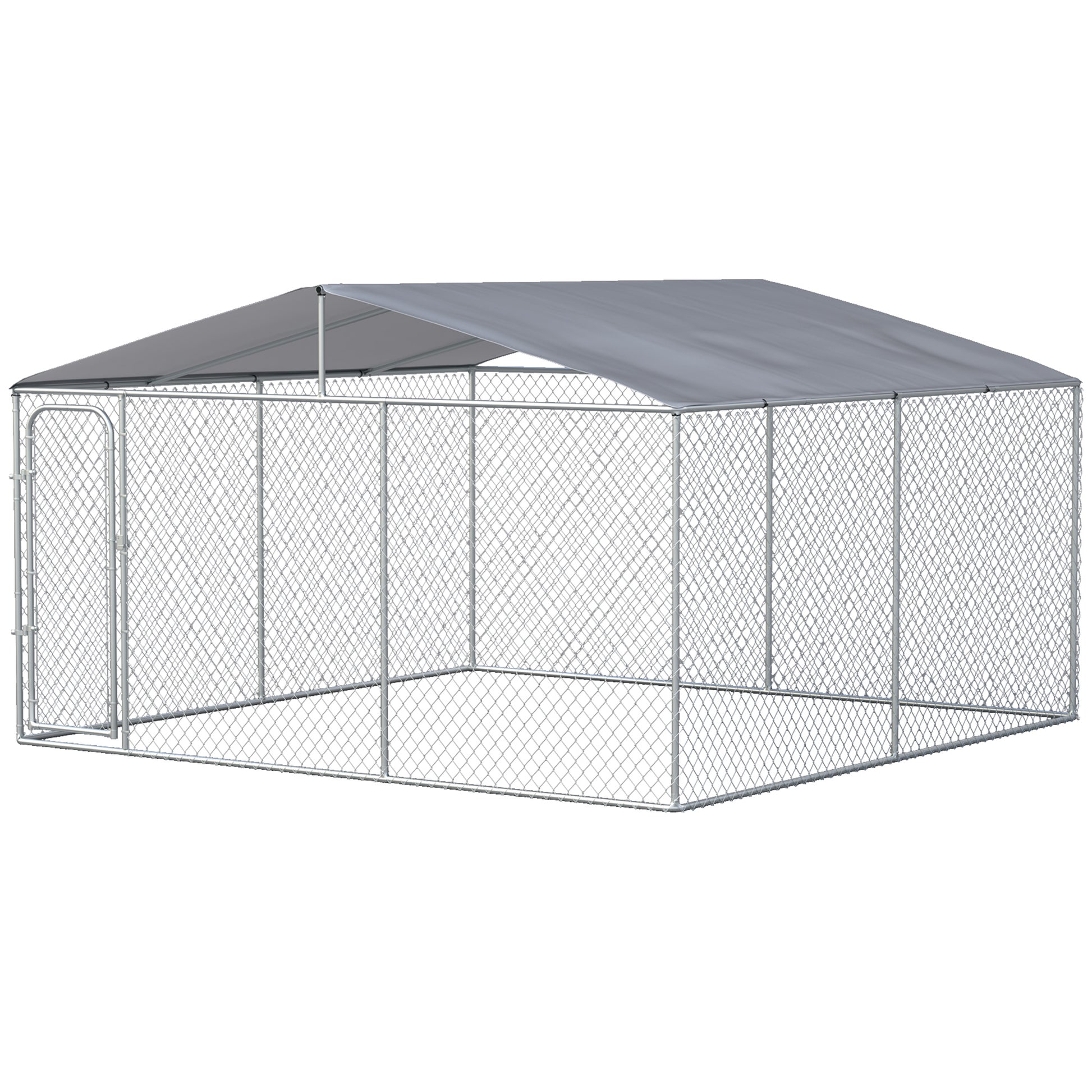 Pawhut Kennel for metal dogs with oxford fabric roof and door with block, 400x230x232 cm - Borgè