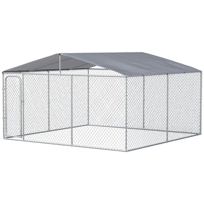 Pawhut Kennel for metal dogs with oxford fabric roof and door with block, 400x230x232 cm - Borgè