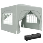Folding Garden Gazebo 3x3m with Adjustable Height, UPF50+ Protection and Bag, Light Grey
