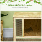 Wooden Reptile Terrarium with Sliding Glass Doors and Mesh Panels, 40x80x40 cm