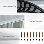 Outsunny Canopy in Polycarbonate and Aluminum for Balconies, Windows and Doors, 303x96x27 cm, Black and Transparent - Borgè