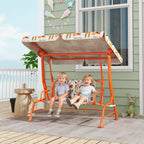 AIYAPLAY Children's Swing, 2-Seater Garden Swing, 112x75x120cm, Orange