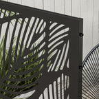 Outsunny decorative outdoor paragraph in steel with leaf design, 122x198cm, black - Borgè
