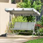 Outsunny 3-Seater Garden Swing with Removable Sun Canopy, 171x108x154 cm, Light Grey