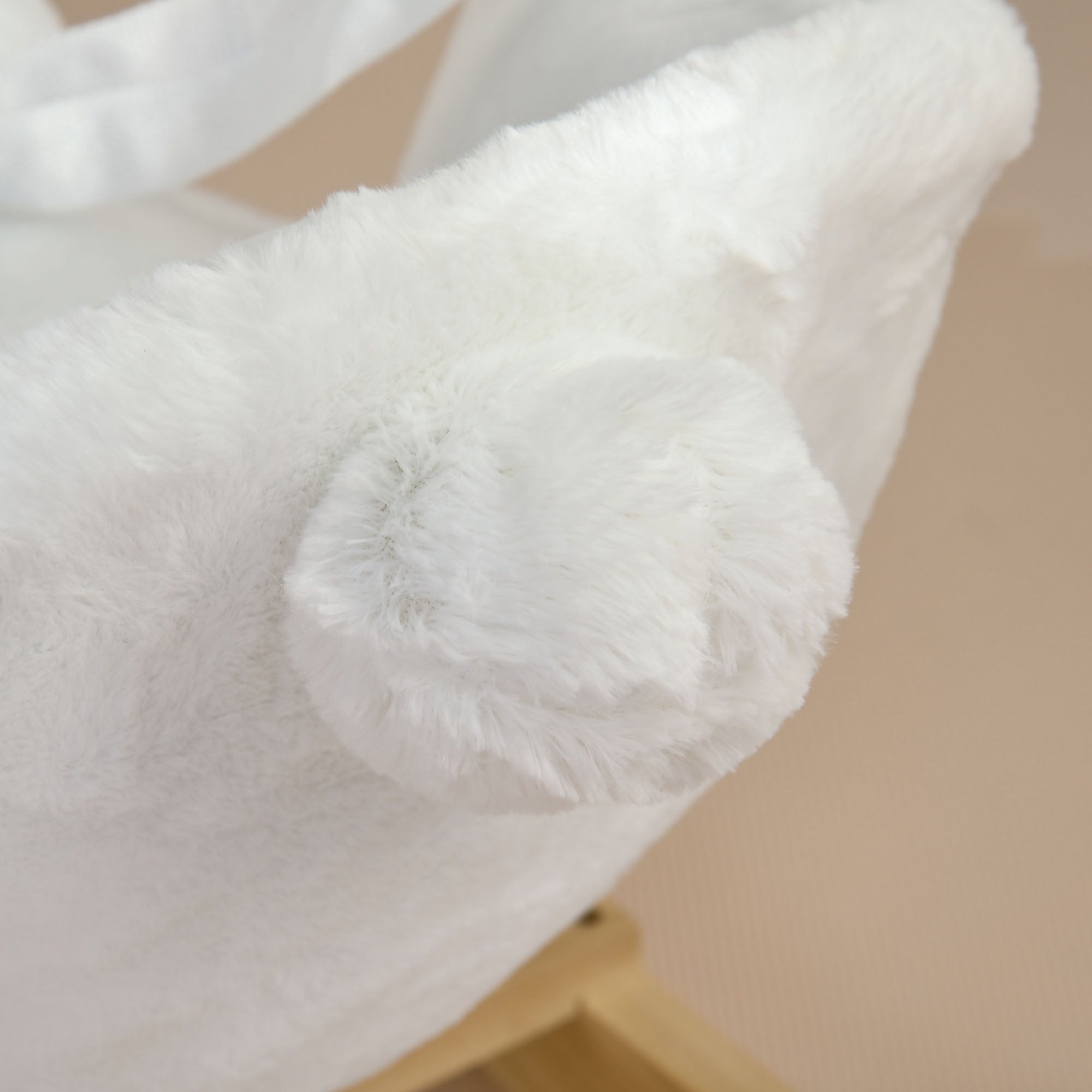 Rabbit Rocking Animal with Sounds and Safety Belt, 60x33x50 cm, White - Borgè
